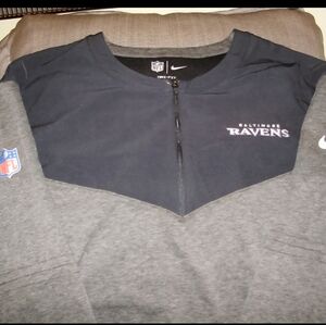 NFL Baltimore Ravens Nike Dri-Fit Sideline Lockup Black 1/2 Zip Jacket XXL